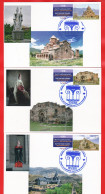 Armenien/Armenie/Armenia 2023, Historical Cultural Monuments, Odzun, Avan, Vorotnavank --- 3pc Card Maximum - Arménie