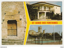 66 SAINT GENIS DES FONTAINES Vers Argelès En 3 Vues N°5813 En 1982 Court De Tennis - Argeles Sur Mer