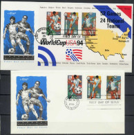 USA 1994 Football Soccer World Cup Set Of 3 + S/s On 2 FDC - 1994 – Vereinigte Staaten