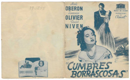 Programa Cine. Cumbres Borrascosas. Laurence Olivier. 19-1855 - Cinema Advertisement