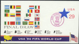 USA 1993 Football Soccer World Cup Commemorative Cover Final Draw - 1994 – États-Unis