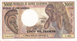 BILLETE DE GUINEA ECUATORIAL DE 5000 FRANCS DEL AÑO 1986 EN CALIDAD EBC (XF) (BANKNOTE) - Equatoriaal-Guinea