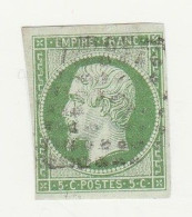 France N° 12 Prince Louis-Napoléon 5 C Vert - 1853-1860 Napoléon III.