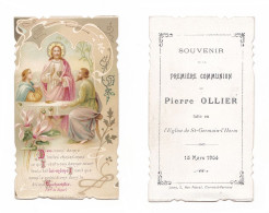 Saint-Germain-l'Herm, 1re Communion De Pierre Ollier, 1904, Citation De Mger De Ségur, Art Nouveau - Imágenes Religiosas