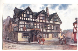 D82. Antique Postcard. The Bell Hotel, Tewkesbury. By Charles F Flower. - Turquia