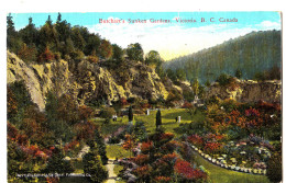 D83. Vintage Postcard. Butchart's Sunken Gardens, Victoria. B.C. Canada - Costa Rica