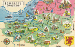 D94. Postcard. Map Of Somerset And Parts Of Avon - Other & Unclassified