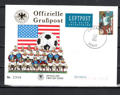 USA 1994 Football Soccer World Cup Commemorative Cover To Germany - 1994 – États-Unis