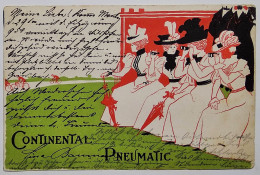 Reclamekaart: CONTINENTAL PNEUMATIC - Femmes élégantes Aux Jumelles - Publicidad