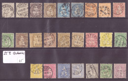 25 HELVETIES ASSISES DENTELES - BELLE QUALITE D'ENSEMBLE ET OBLITERATIONS CHOISIES - Used Stamps