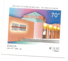 (REPUBBLICA ITALIANA) 2017, PICCOLO TEATRO DI MILANO, TEATRO D'EUROPA - Francobollo Nuovo MNH** - 2011-20: Nieuw/plakker