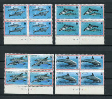 WWF - Niue - 4 X Mi.Nr. 822 / 825 - "Delphine" ** / MNH (aus Dem Jahr 1993) - Unused Stamps