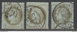 3 NUANCES Du N°50 TBE - 1871-1875 Ceres