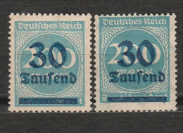 Allemagne - Deutsches Reich - Chiffre - Inflation - 30 Tausend -  2 Neufs Dont 1 Trace De Charnière - Année 1923 Mi 285 - Unused Stamps