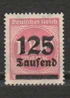 Allemagne - Deutsches Reich - Chiffre - Inflation - 125 Tausend - 1 Neuf Trace De Charnière - Année 1923  Mi 291 - Ungebraucht