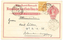 Brazil 1924 Postal Stationery Card Stamp 100 Réis Sent From Maratá Via Porto Alegre To Blankenburg Germany - Enteros Postales