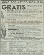 Scuole Riunite - Gratis... - Pubblicità Del 1938 - Old Advertising - Advertising