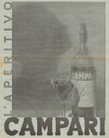 CAMPARI L'aperitivo - Pubblicità Formato Grande Del 1938 - Old Advertising - Advertising