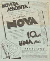 Lamette NOVA - Pubblicità Del 1935 - Old Advertising - Advertising