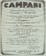 CAMPARI - Didascalia - Domandate E Vi Darà Dato - Pubblicità Del 1932 - Ad - Advertising