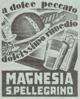 Magnesia San Pellegrino - A Dolce Peccato... - Pubblicità Del 1932 - Ad - Advertising