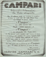 CAMPARI - Didascalia - La Vostra Salvaguardia - Pubblicità Del 1932 - Ad - Publicités