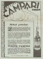 Cordial Campari Liquor - Pubblicità Formato Grande Del 1934 - Old Advert - Publicités