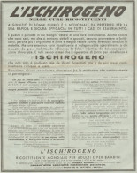 Ricostituente ISCHIROGENO - Pubblicità Formato Grande Del 1934 - Old Ad - Publicités