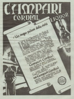 Cordial Campari Liquor - Pubblicità Formato Grande Del 1934 - Old Advert - Publicités