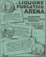 Liquore Purgativo ARENA - Pubblicità Grande Formato Del 1930 - Old Advert - Publicités