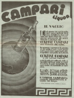 CAMPARI Liquor - Pubblicità Grande Formato Del 1933 - Old Advertising - Publicités