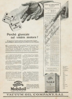 MOBILOIL - Perchè Giuocate... - Pubblicità Grande Formato - 1924 Old Ad - Publicidad