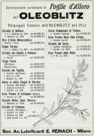 OLEOBLITZ - Principali Vittorie - Pubblicità Grande Formato - 1924 Old Ad - Publicités