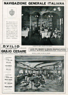 Transatlantico DUILIO - Vedute Saletta E Sala - Pubblicità - 1924 Old Ad - Publicités