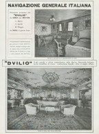 Transatlantico DUILIO - Vedute Camera E Salone - Pubblicità - 1924 Old Ad - Publicidad