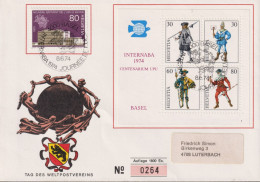 1974 Tag Des Weltpostvereins, Internaba 74 Basel, Zum:CH 480+W50, Mi:CH 922+Bl.22, N°. 0264 - UPU (Unione Postale Universale)