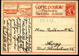 Bild-Postkarte P128-18 MALOJA Zürich - Leipzig 1929 - Stamped Stationery