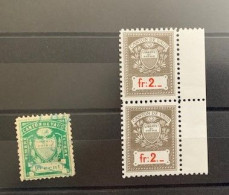 20383 - Vaud 1 Timbre 10ct Vert ° Et 2 Timbres 2.fr ** Neufs - Revenue Stamps