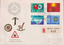1967 FDC, R Brief, Zum:CH 449-452, Mi:CH 858-861, Werbemarken - FDC
