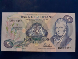 RARE 1991 1st PREFIX LOW NUMBERED UNCIRCULATED £5 - 5 Pond