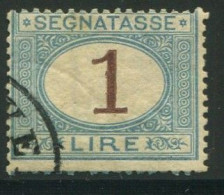 REGNO 1870-94 SEGNATASSE 1 LIRE USATO - Impuestos