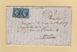 St Brieuc - 21 - Cotes Du Nord - 1860 - Longue Correspondance A En Tete De La Mairie Adressee Au Comte De Champagny - 1849-1876: Klassik