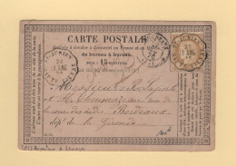 St Junien - Haute Vienne - Convoyeur Station - Ligne Limoges A Angouleme - 1876 - Signee Pothion - Railway Post