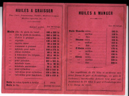 Huilerie De La Villette Et St Denis. J. Nivette. Paris, St Denis. Huiles Animales, à Bruler, Commestibles, Végétales. - Otros & Sin Clasificación