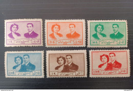 IRAN PERSIA ایران PERSIE PERSIANE 1951 SHAH AND QUEEN SORAYA CAT SCOTT N. 941/946 MNH - Iran