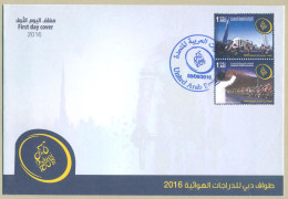 UAE UNITED ARAB EMIRATES 2016 MNH DUBAI TOUR CYCLING FDC FIRST DAY COVER - Verenigde Arabische Emiraten