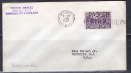 1953 Paquebot Cover, Canada Stamp Mailed In Glasgow Scotland UK - Brieven En Documenten