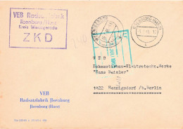 DDR Brief ZKD 1965 VEB Radsatzfabrik Ilsenburg - Service Central De Courrier