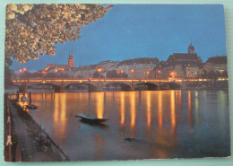 Basel - Mittlere Rheinbrücke Und Münster Bei Nacht - Bâle