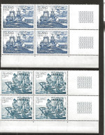 Iceland Island 1983 Fishing, Fishing Trawlers  And  Fisherman Mi 600-601 In Blocs Of Four  MNH(**) - Ongebruikt